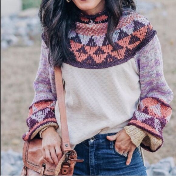 Free People Swit the Small Stuff Mock Neck Top Size Small - Picture 1 of 10